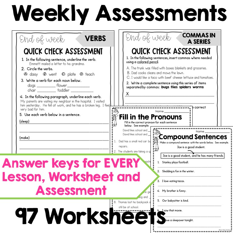 3rd Grade Grammar Activities YEARLONG Spiral Review Daily Lessons & Slides - Image 4