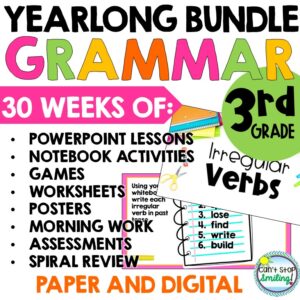 3rd Grade Grammar Activities YEARLONG Spiral Review Daily Lessons & Slides