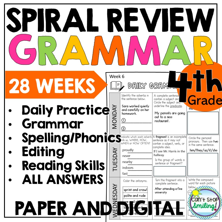 4th Grade Grammar Bundle Curriculum and Review - Image 3