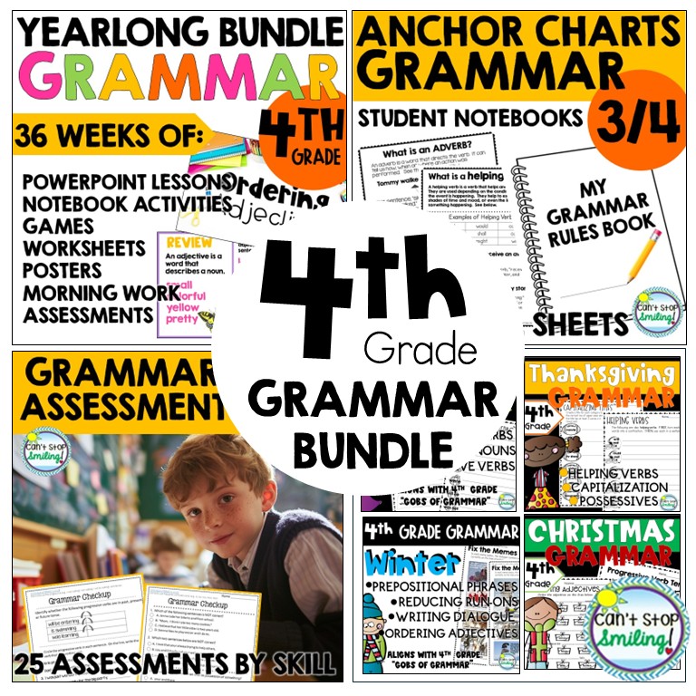 4th Grade Grammar Bundle Curriculum and Review